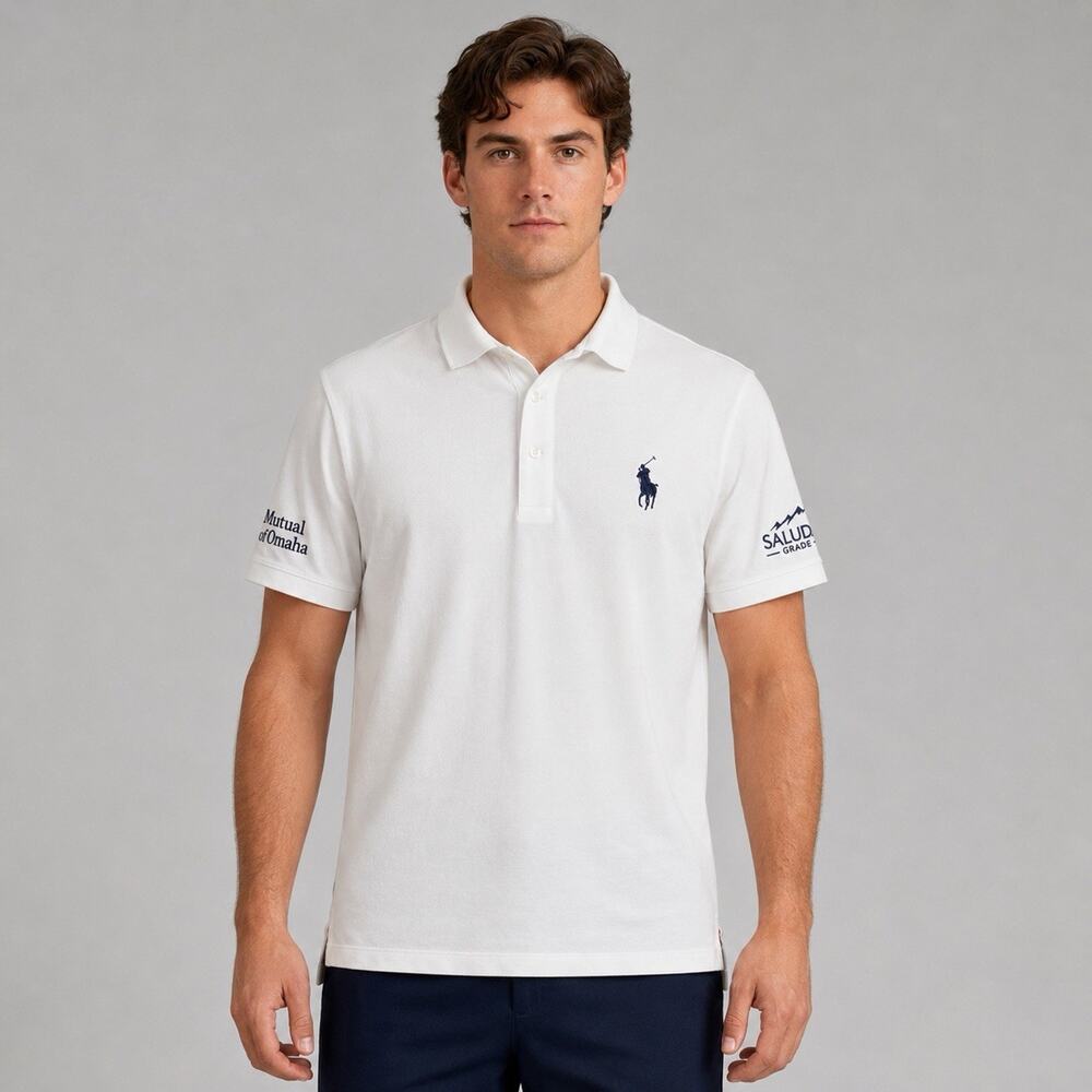 Ralph Lauren Polo Golf Big Pony Tour Issued Men’s Medium White Stretch Lisle